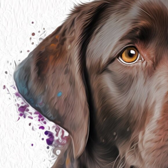 8x10 Labrador Retriever Dog Portrait Watercolor Oil‎ Painting Art Print - Picture 5 of 7